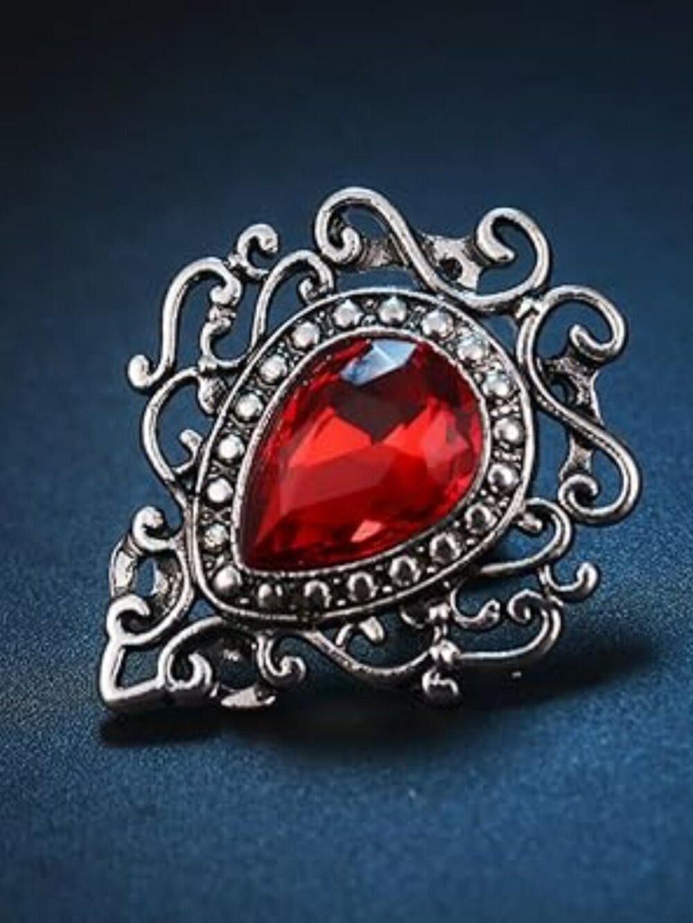 NEW Silver Color Men's Brooch Water Drop Badge Flame Crystal Lapel Pin Jewelry
